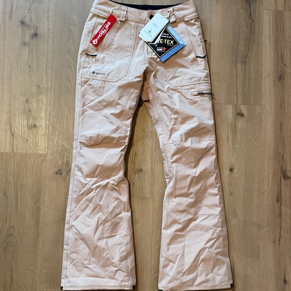 Volcom Knox insulated gore Tex snowboarding snow pants women’s tan size XS